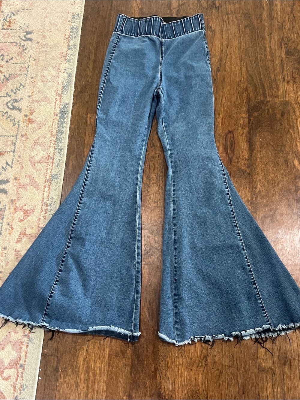 Three Bird Nest Women’s Blue Flared Jeans - High Waist Bell Bottom Medium